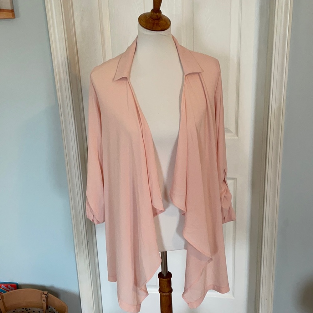 Pink lace back cardigan/blazer